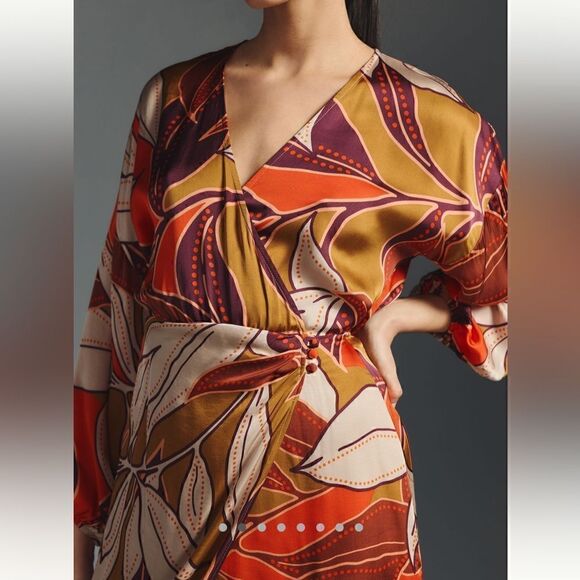 By Anthropologie printed wrap dress NWT - Picture 6 of 9